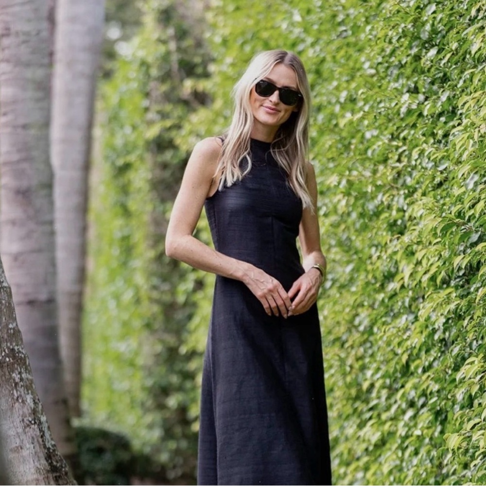 Sleek Black Maxi Dress - Minimal Sleeveless Design - Picture 2 of 7